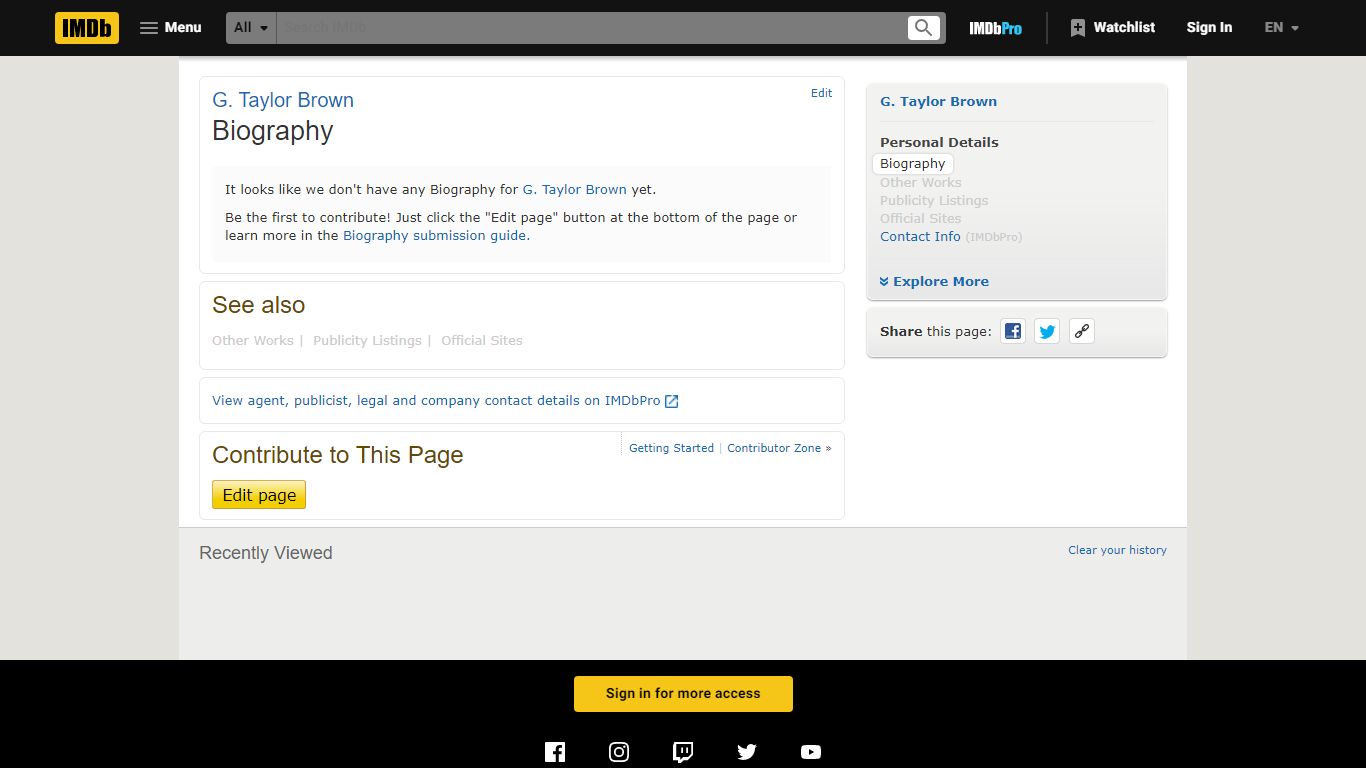 G. Taylor Brown - Biography - IMDb